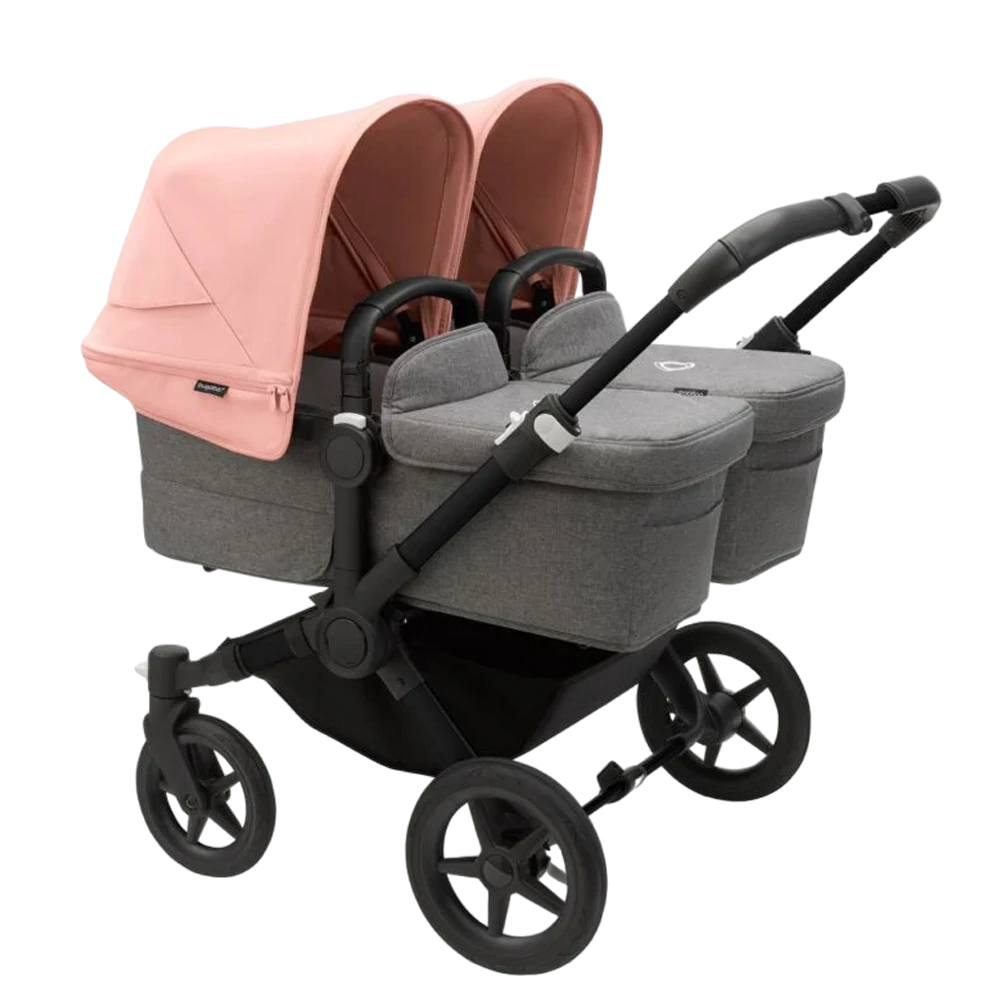 Bugaboo Donkey 5 Twin | Black-Grey Melange-Morning Pink