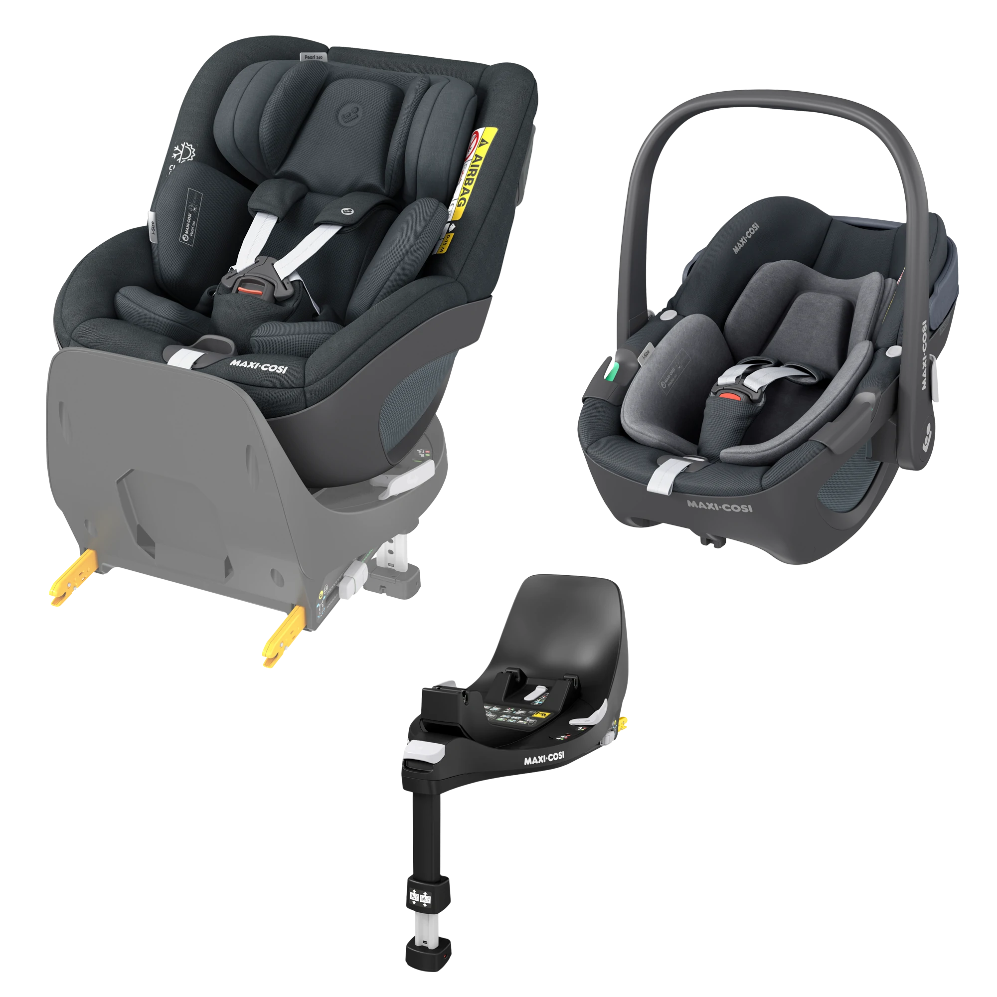 Zestaw Maxi-Cosi FamilyFix 360 | Authentic Graphite