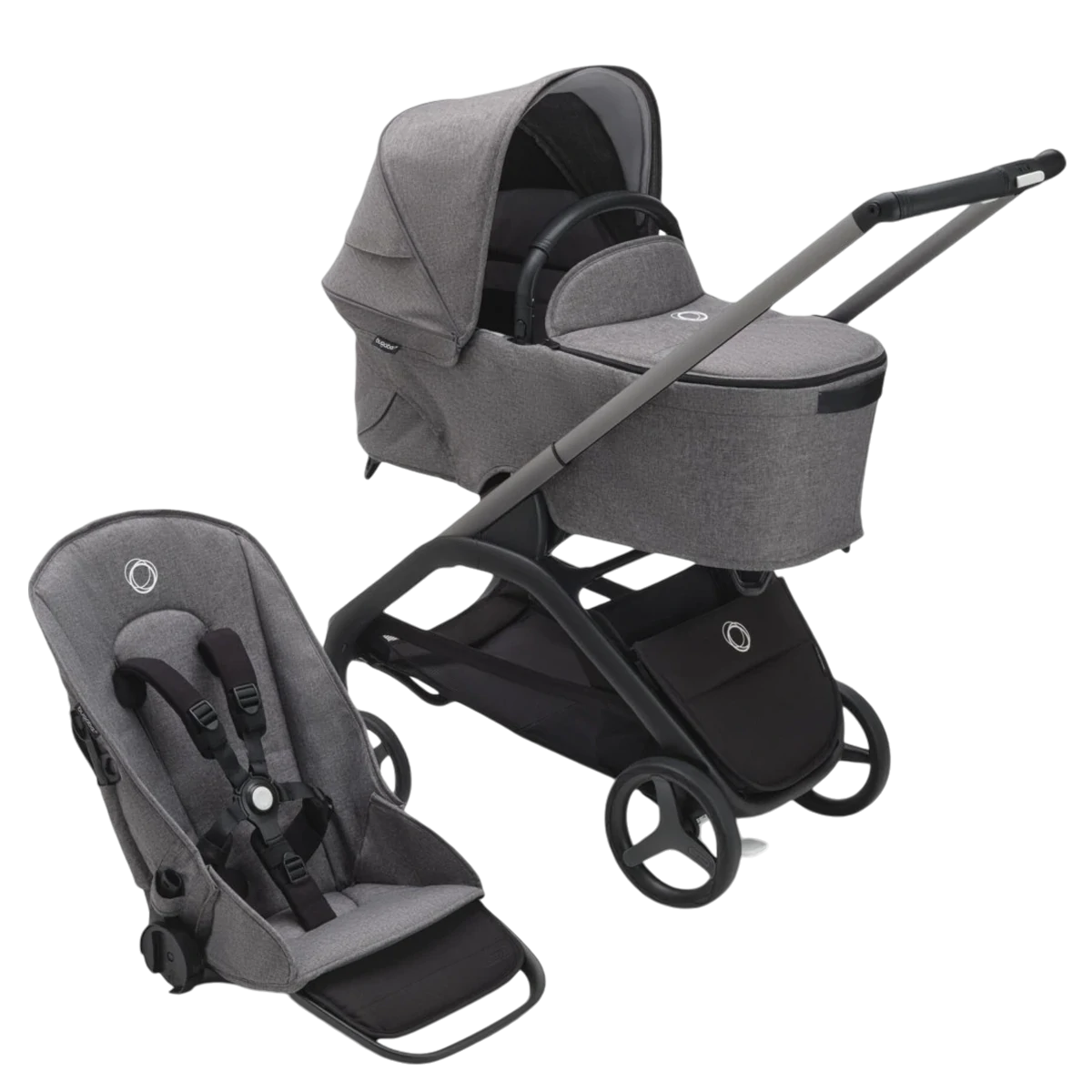 Bugaboo Dragonfly - 2w1 | Graphite-Grey Melange-Grey Melange